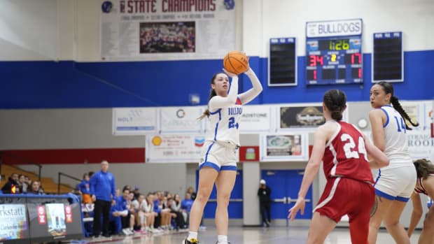 Folsom junior SG Sophia Mindermann vs. McClatchy 2-19-2024 by Brian Kimoto
